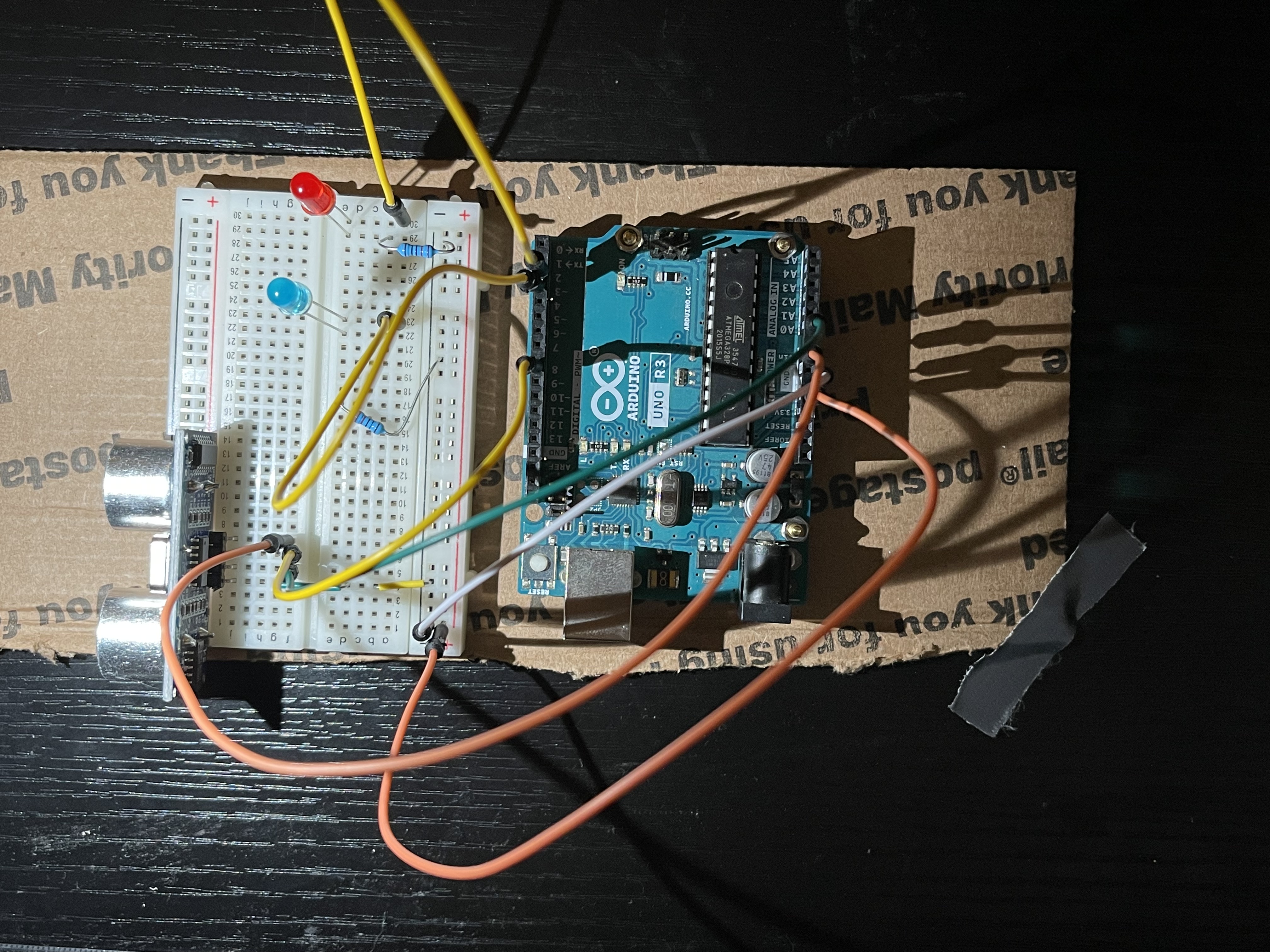 Top down view of my Ultrasonic System